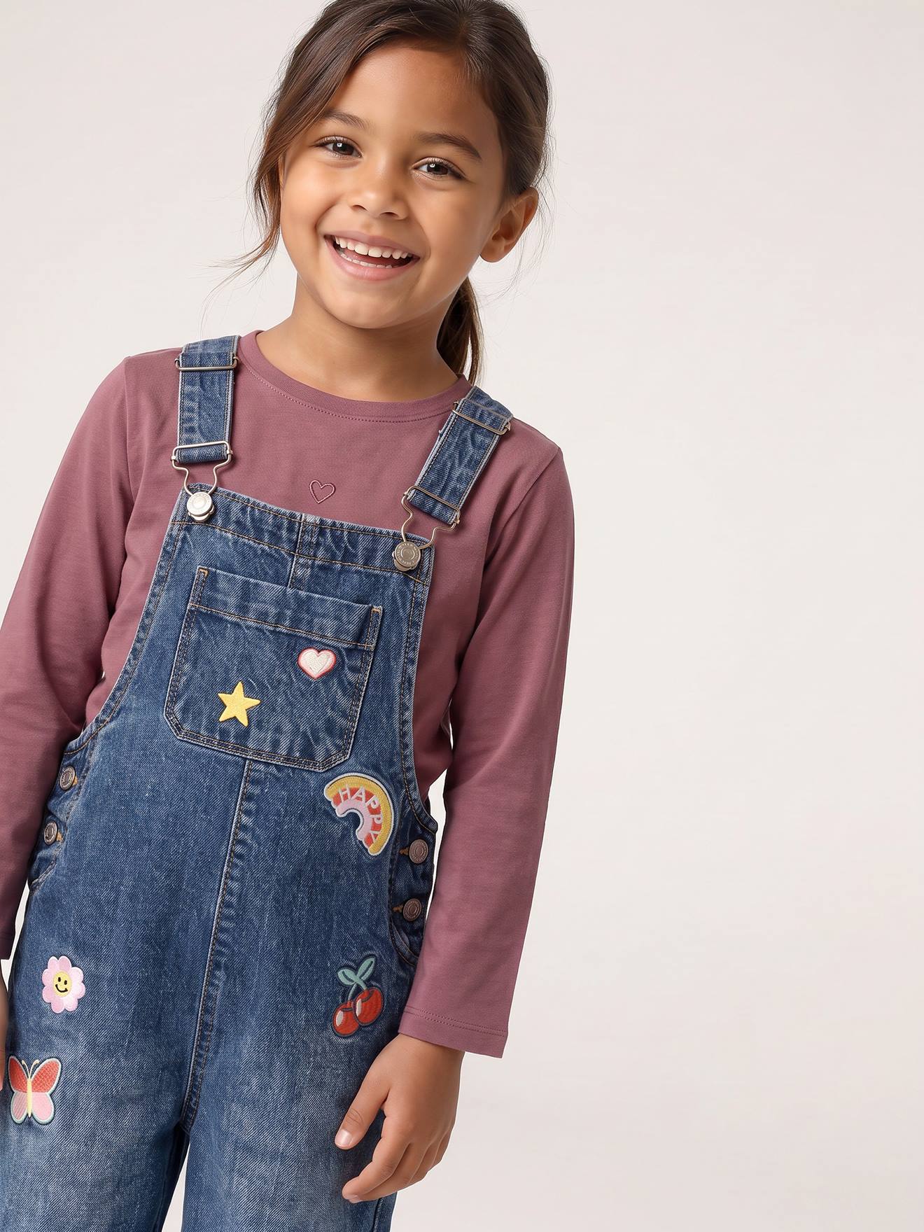 T-shirt met lange mouwen voor meisjes pruim
