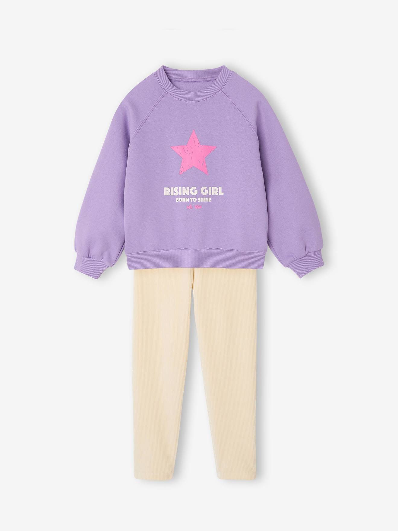 Sweatshirt en legging set meisje ecru