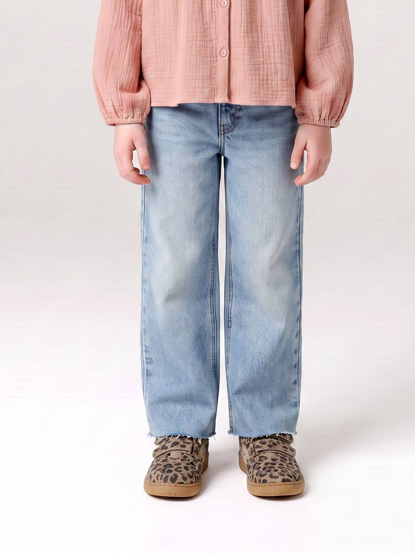 Rechte meisjesjeans lichtblauw