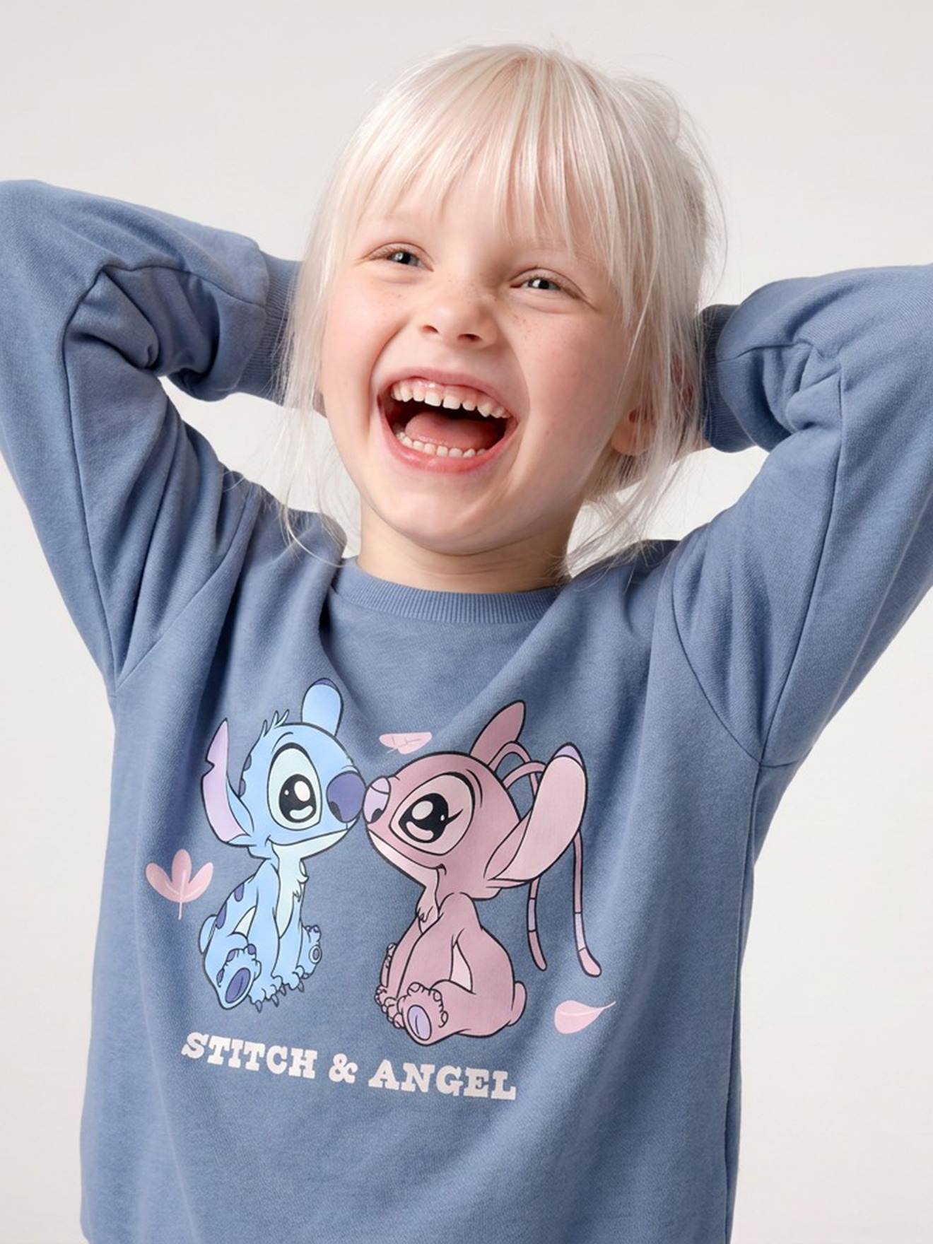 Sweater Lilo en Stitch voor meisjes chambrayblauw