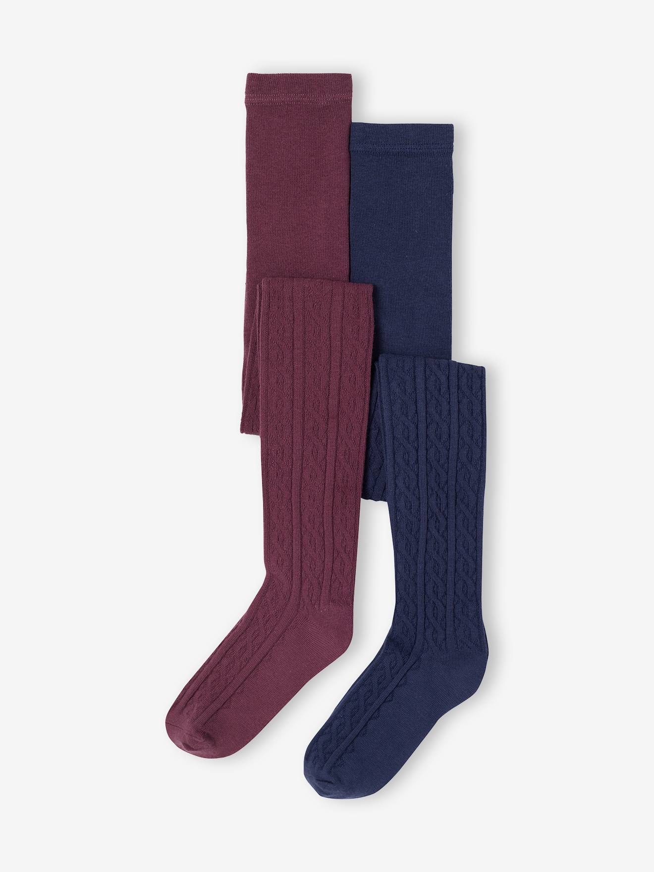Set met 2 paar maillots met fantasie in tricot voor baby pruim