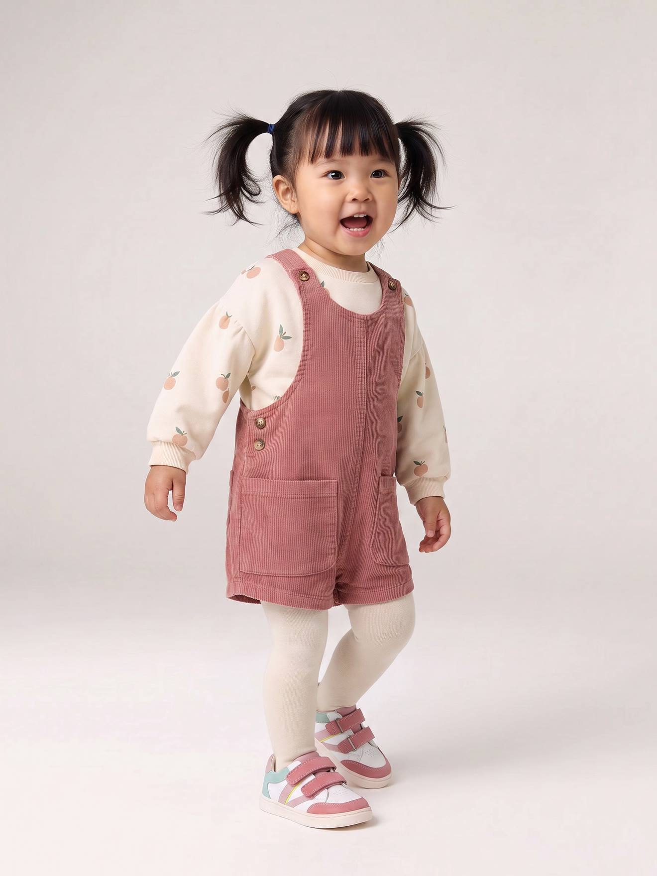 Babykledingset sweatshirt en tuinbroek oudroze