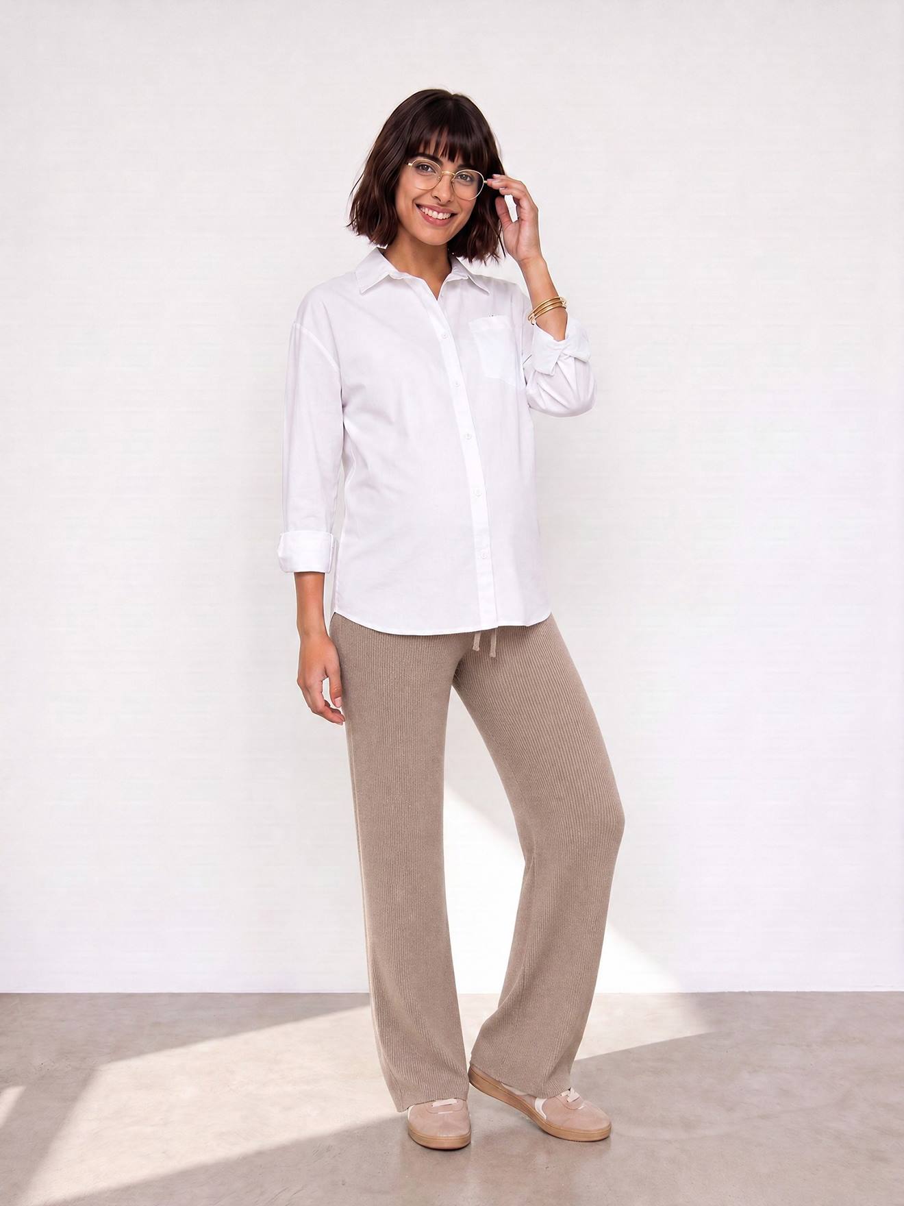 Zwangerschapsyogabroek beige