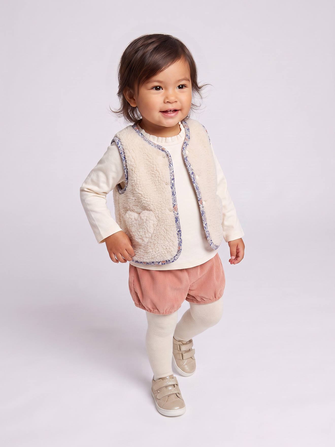 4-delige babyset meisje abrikoos