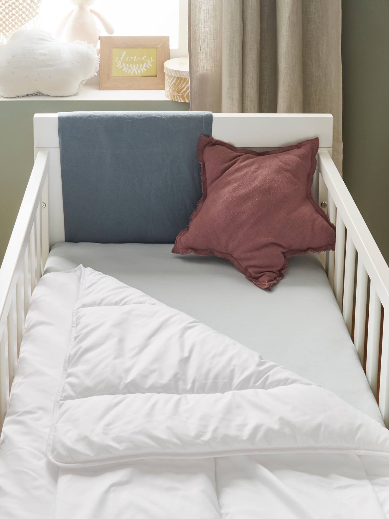 Anti-huisstofmijt en anti-bacterieel babydekbed wit