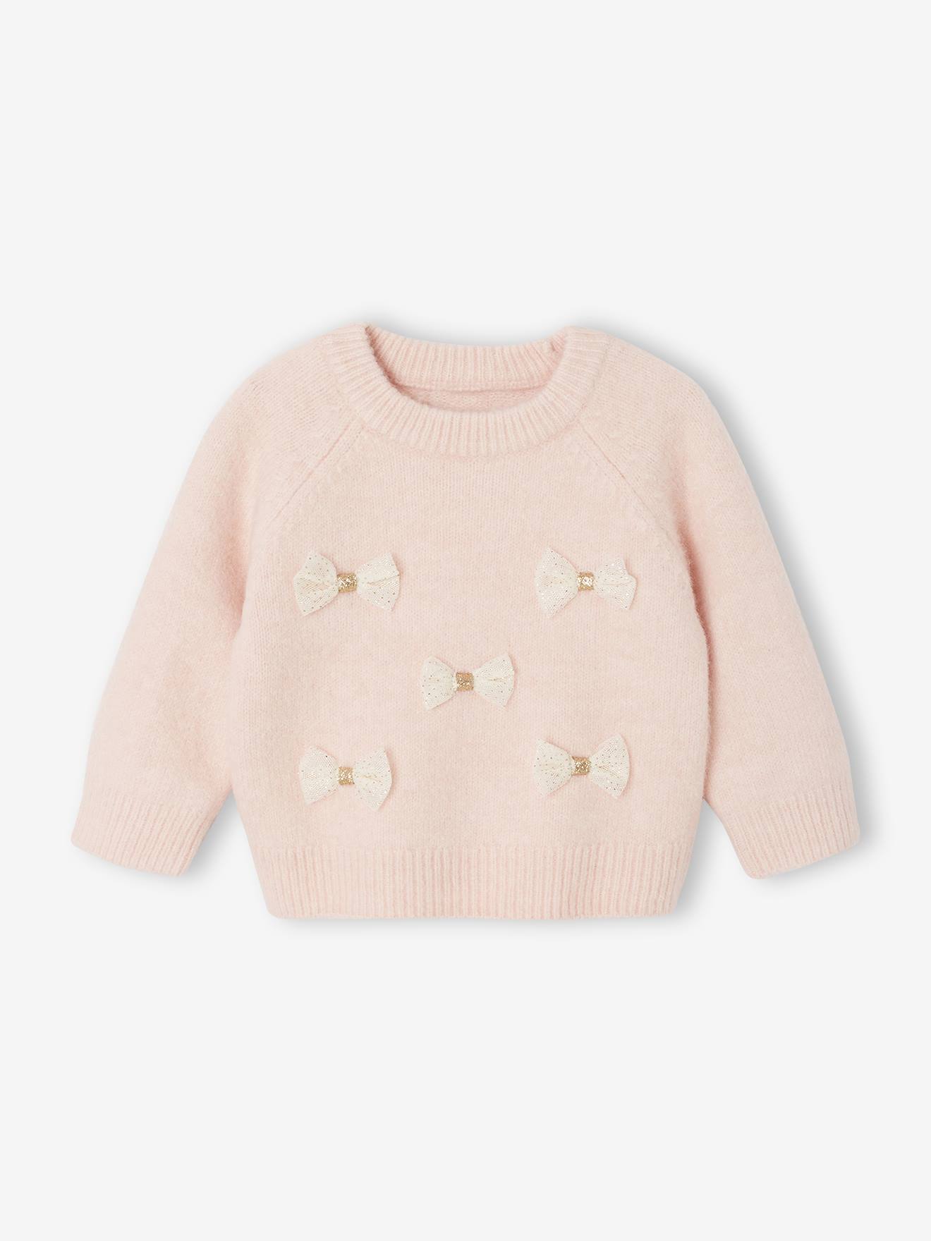 Babypullover met strikjes rozen