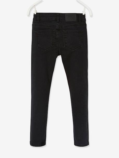 Slim fit jeans Morphologik 'waterless' meisjes heupomtrek LARGE zwart denim - vertbaudet enfant 