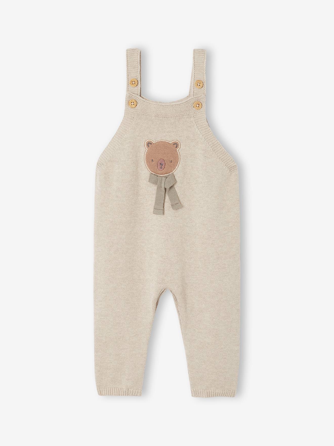Gebreid boxpakje newborn gemêleerd beige