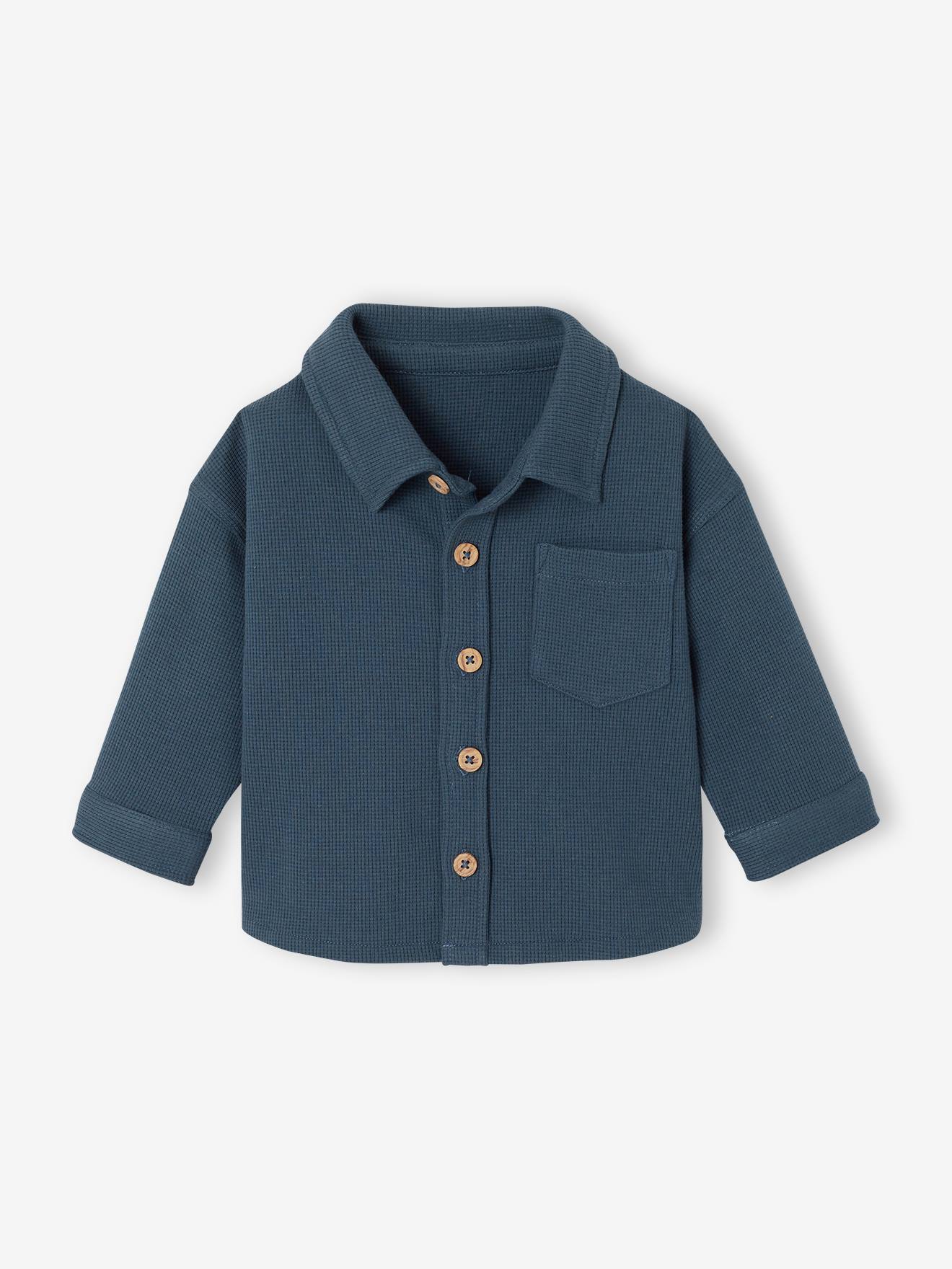 Baby overshirt met lange mouwen groenblauw