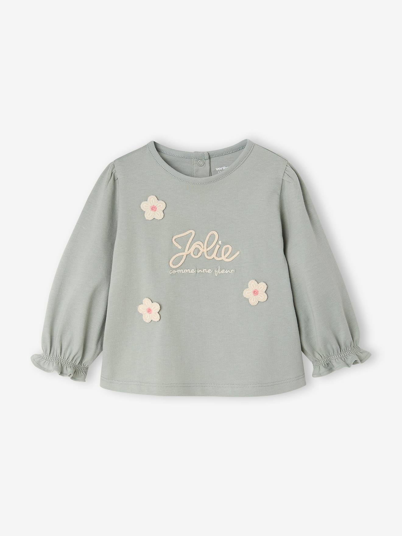 Babyshirt met lange mouwen ijsblauw