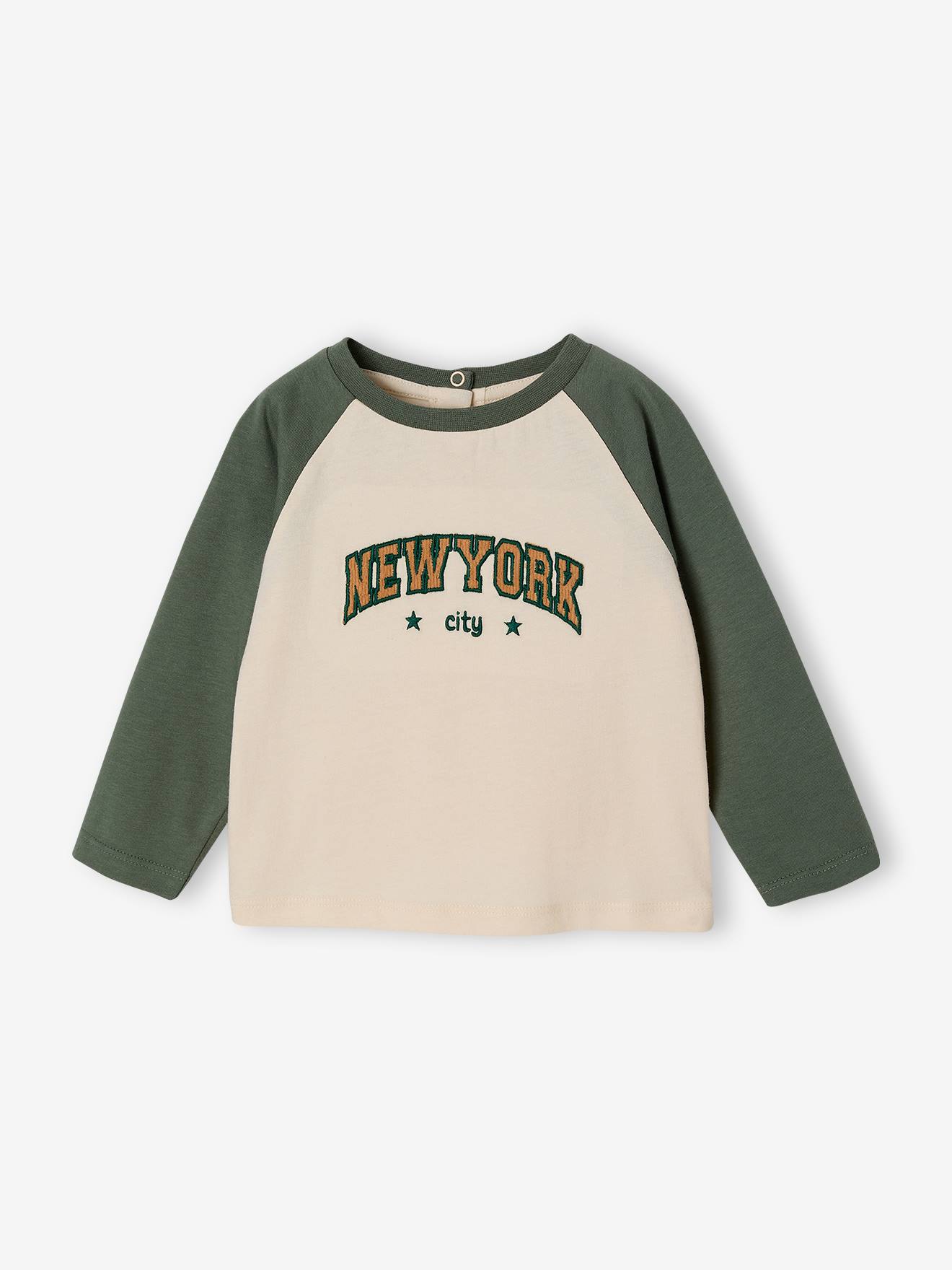 T-shirt met lange mouwen babyjongen vanille