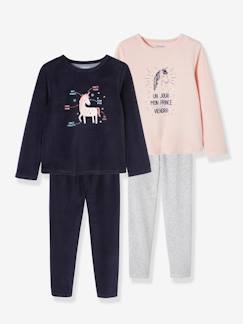 Meisje-Pyjama, surpyjama-Set van 2 fluwelen meisjespyjama's "eenhoorn"