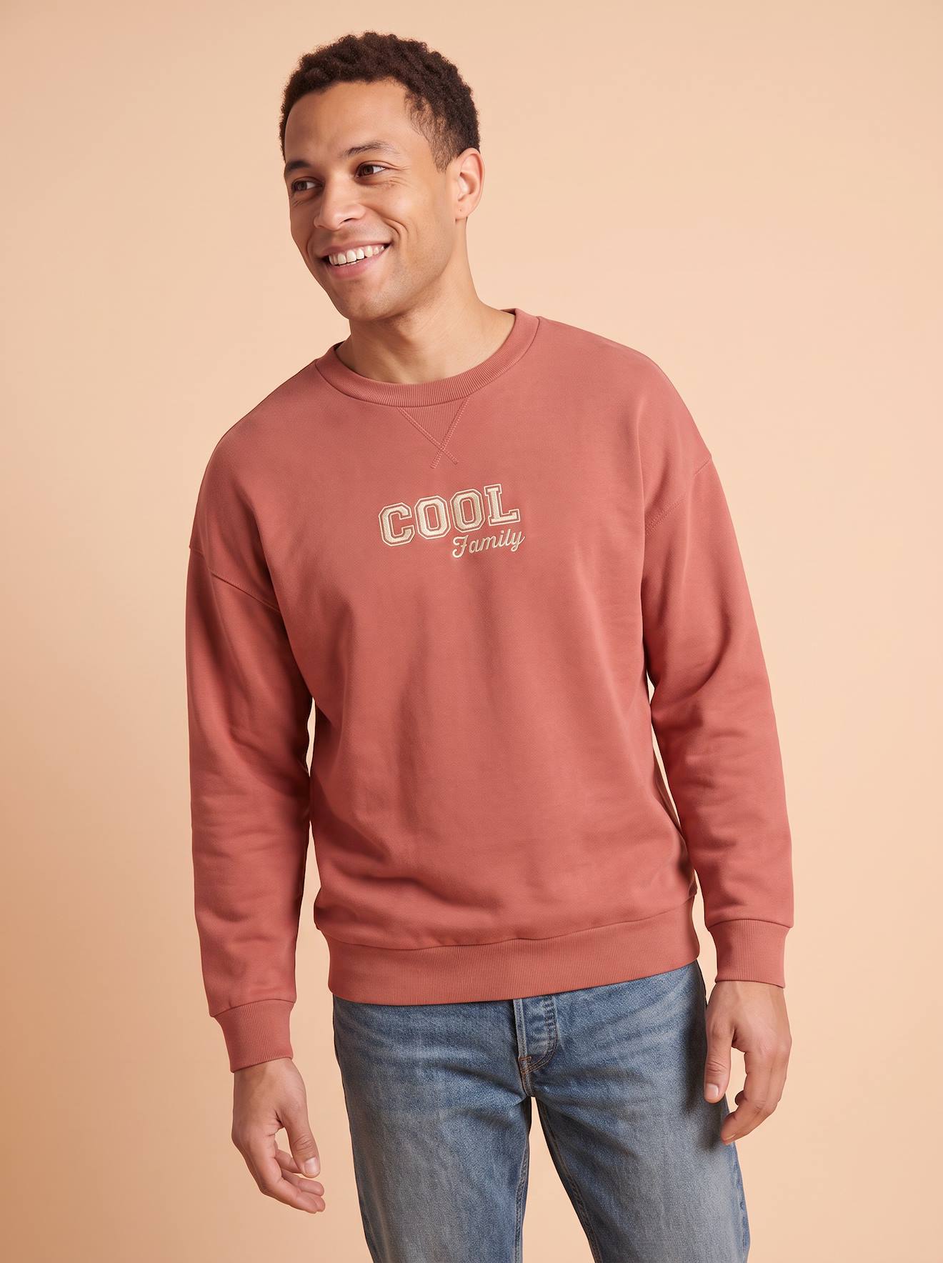 Damessweater met lange Meneer terracotta