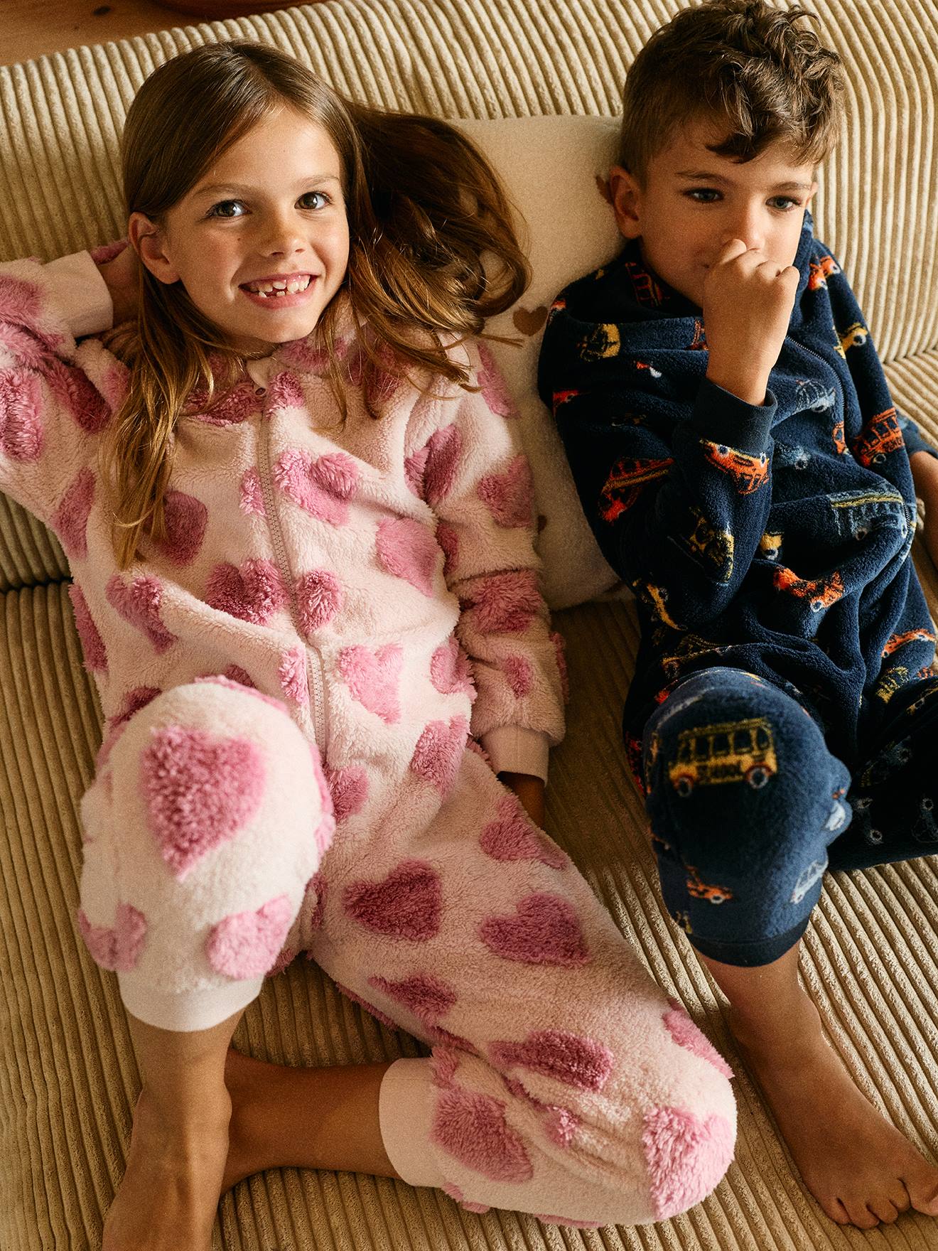 Meisjespyjama onesie snoepjesroze