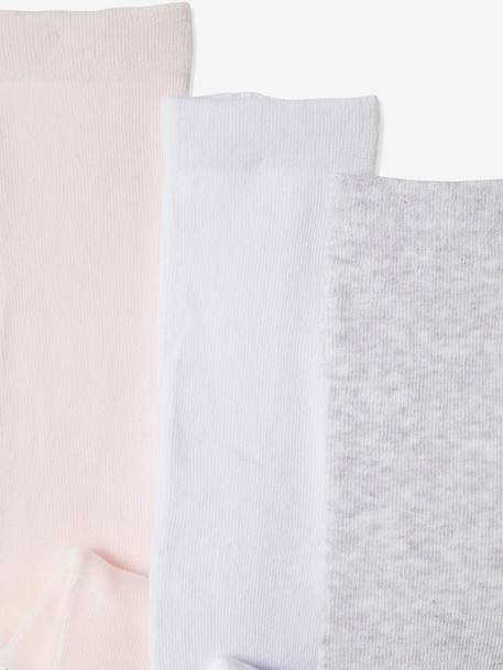 3 paar tricot maillots voor baby's gemêleerd grijs+oudroze+Wit/lichtroze/grijs chiné - vertbaudet enfant 