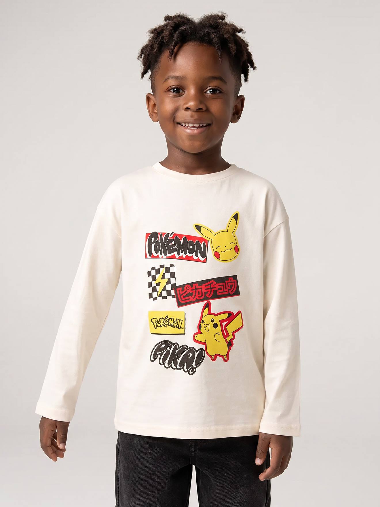 POKEMON longsleeve voor jongens ecru