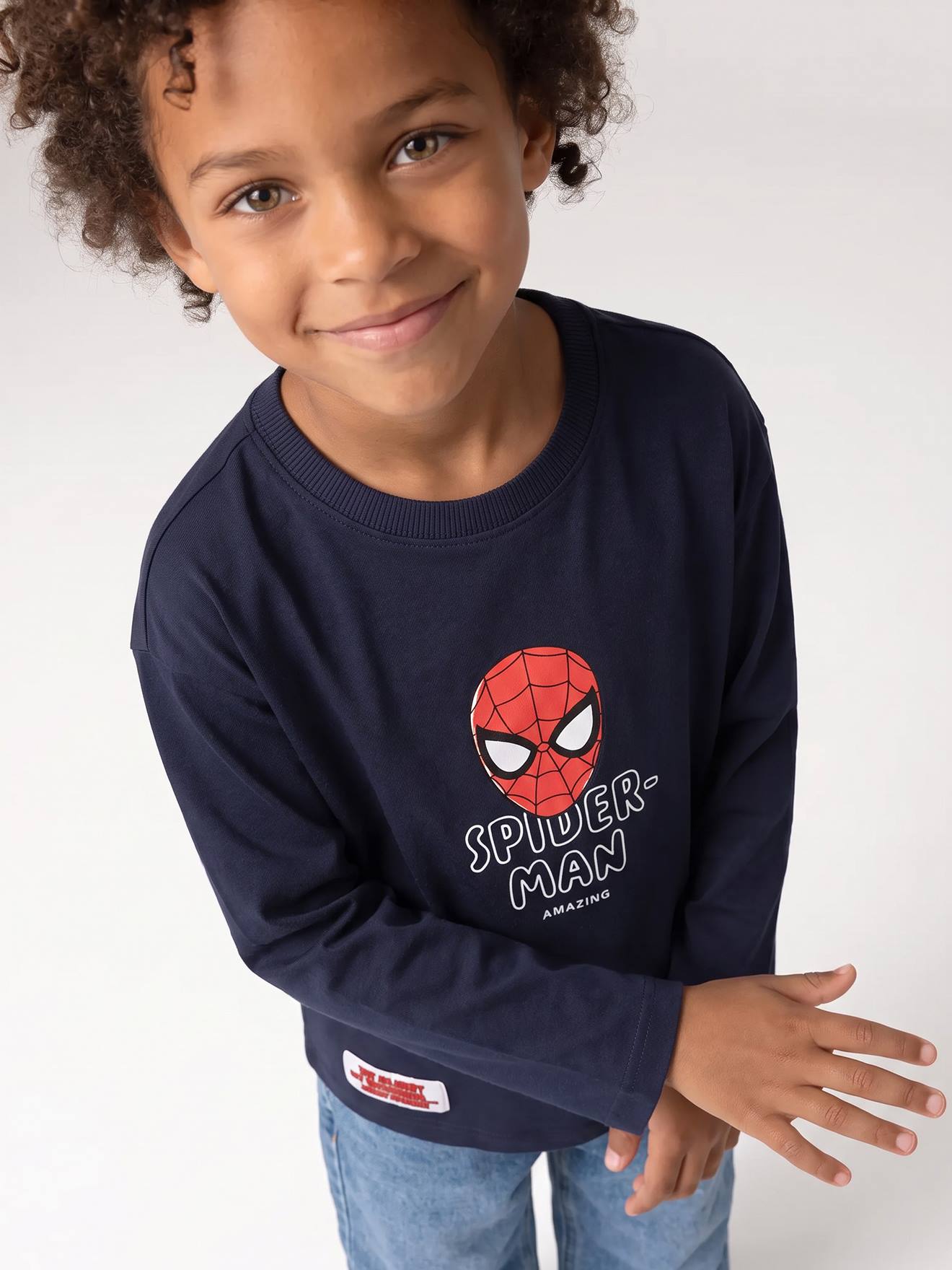 Spiderman T-shirt met lange mouwen marineblauw