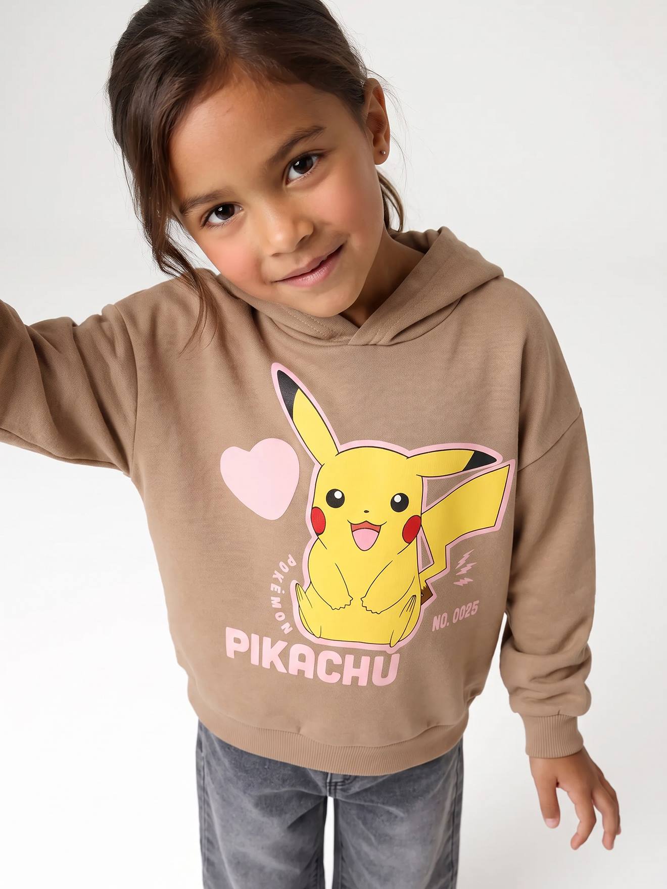 Pikachu hoodie voor meisjes hazelnoot
