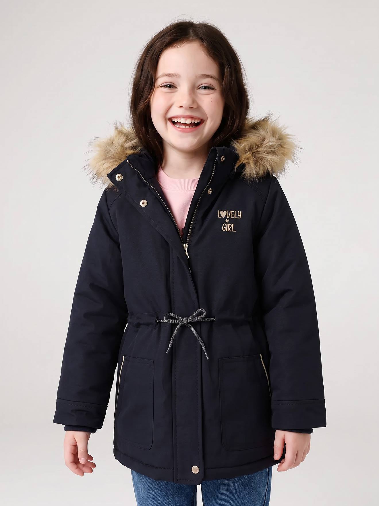 3-in-1 parka met capuchon meisje zwart