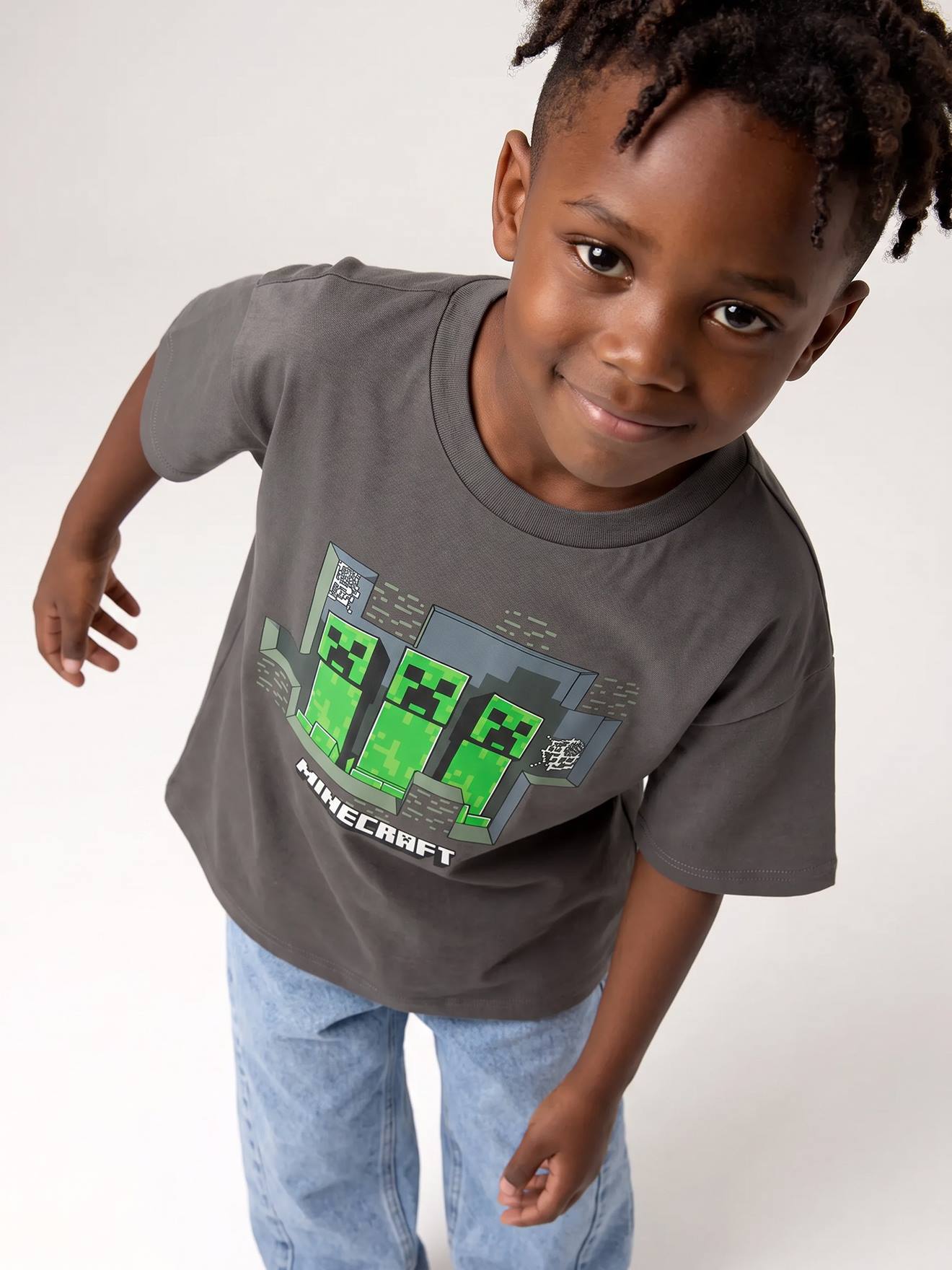 Minecraft T-shirt met korte mouwen muisgrijs