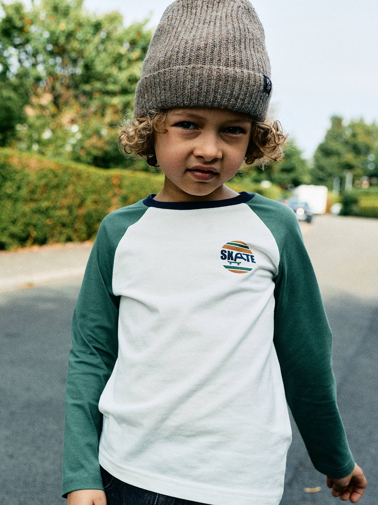 Jongensshirt met lange mouwen saliegroen