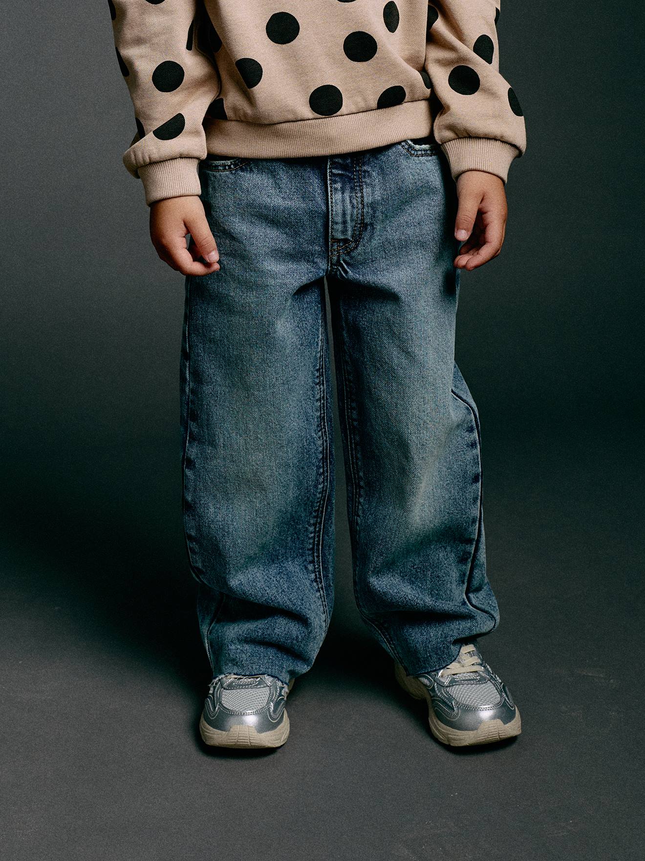 Rechte meisjesjeans middenblauw
