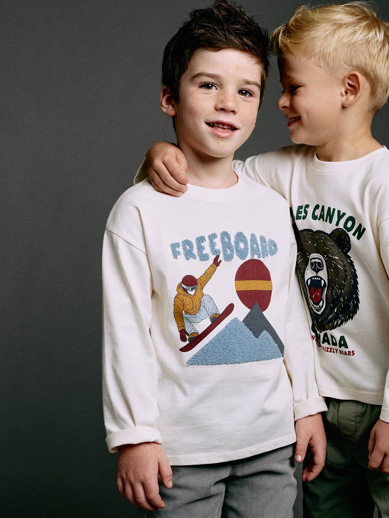 Shirt met lange mouwen voor jongens wit