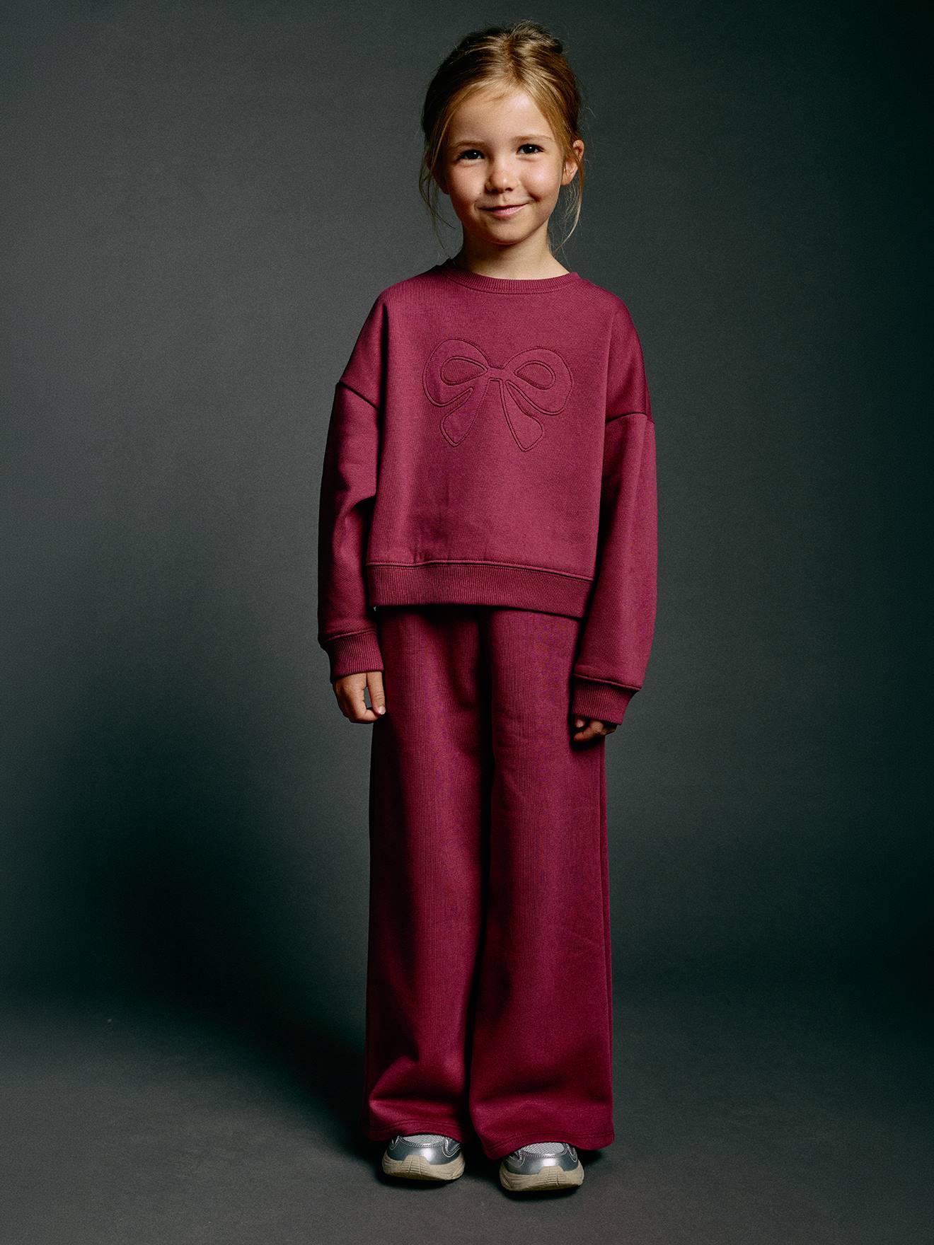 Sweatshirt en joggingbroek meisje pruim