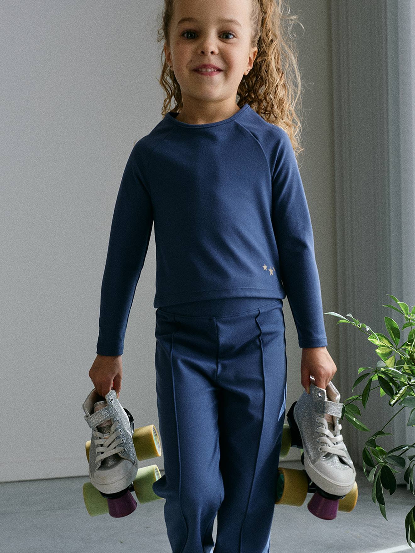 Technisch shirt met lange mouwen middenblauw
