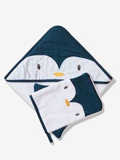 -Badcape + washand Pinguïn