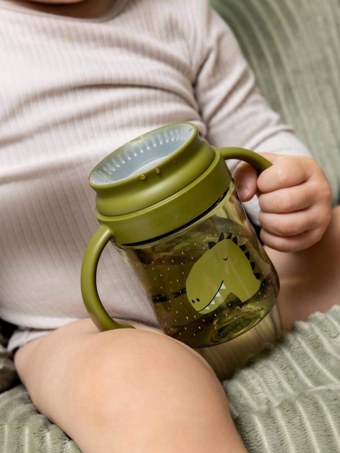 360° drinkbeker met handgrepen Mrs. Cat groen