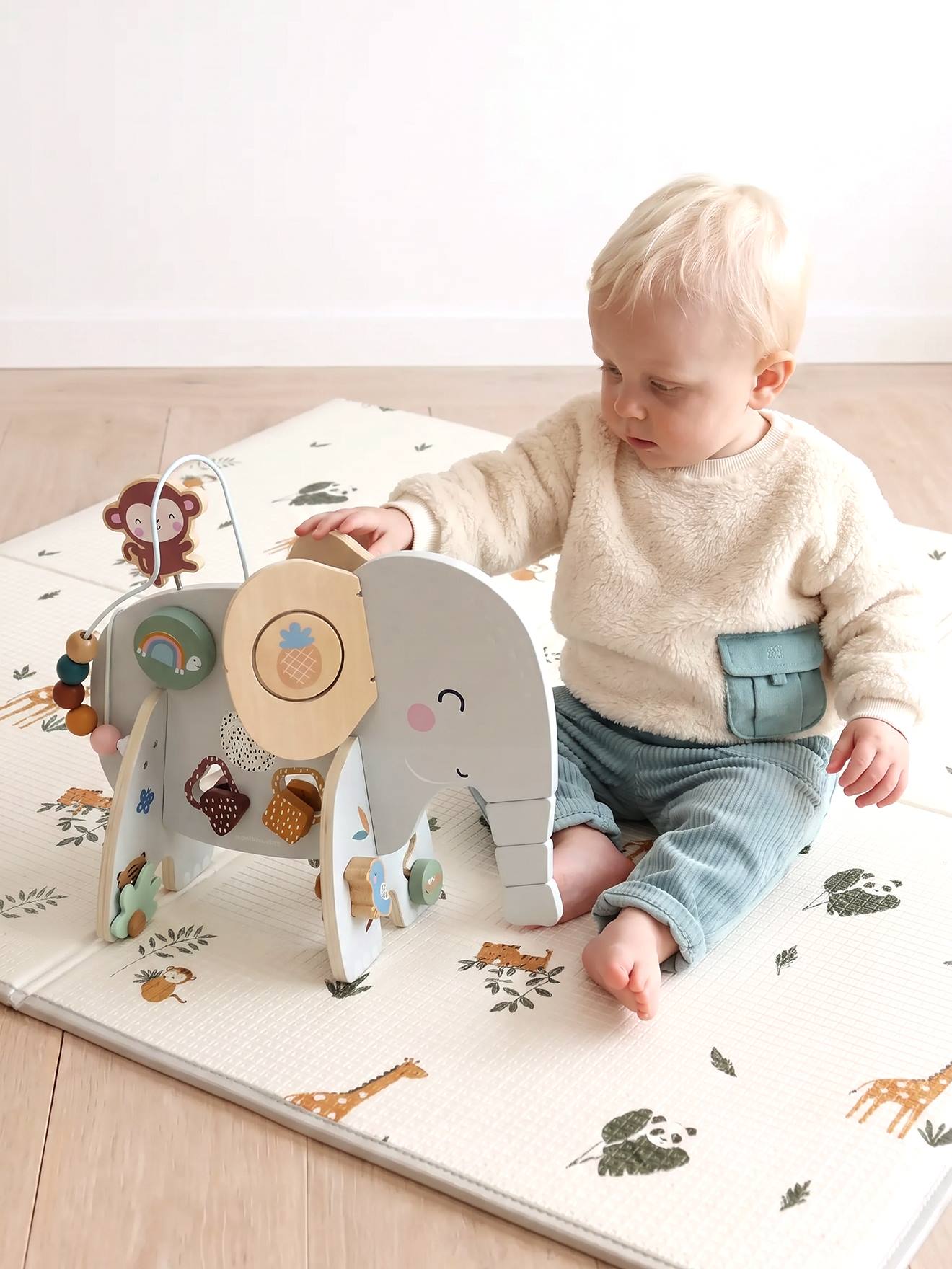 Houten FSCÂ® activiteiten olifant grijs