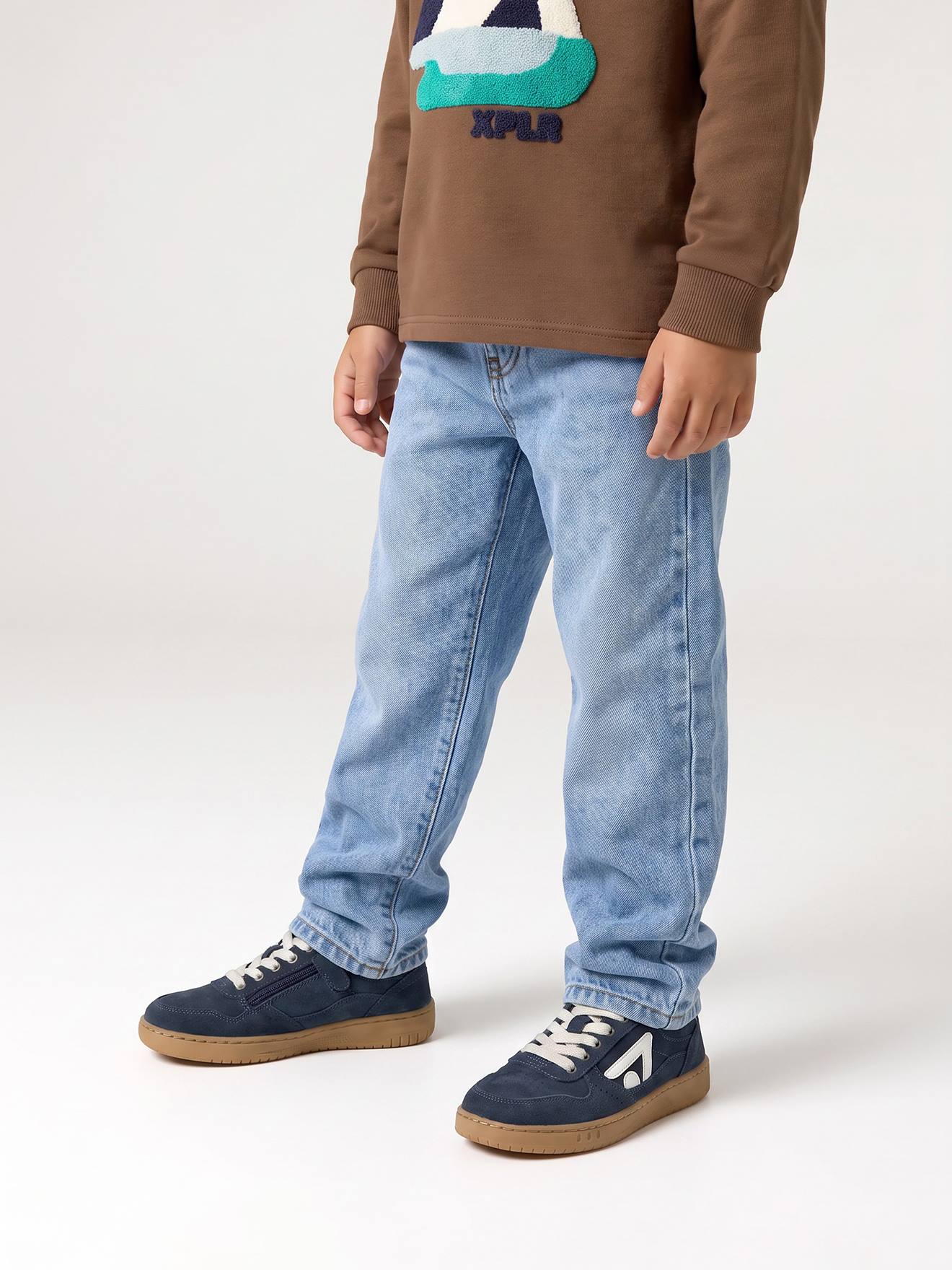 Rechte jongensjeans, smalle pasvorm stone
