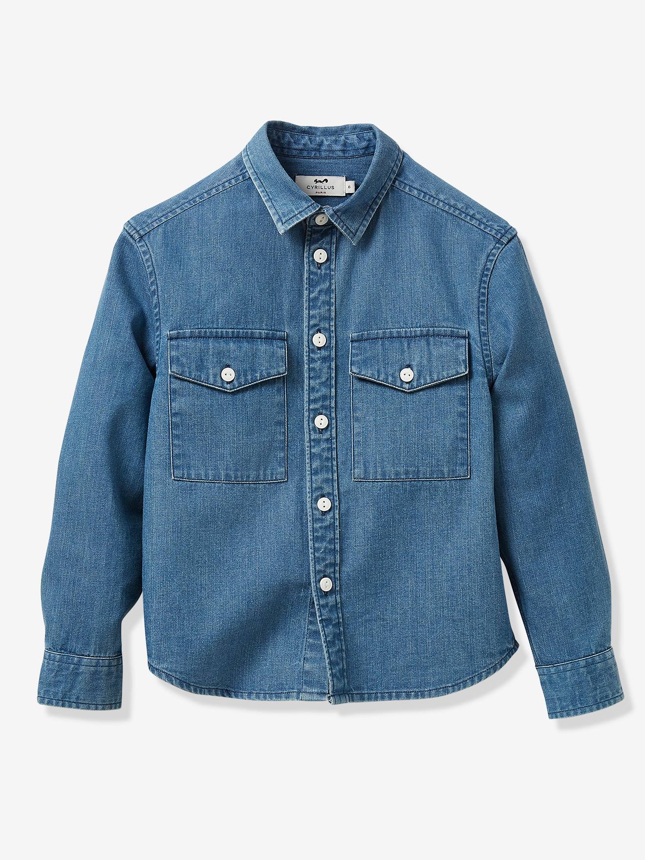 Jongenshemd in denim denim