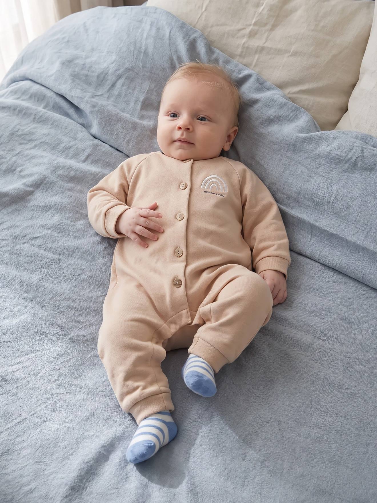 Boxpak met lange mouwen voor baby's beige