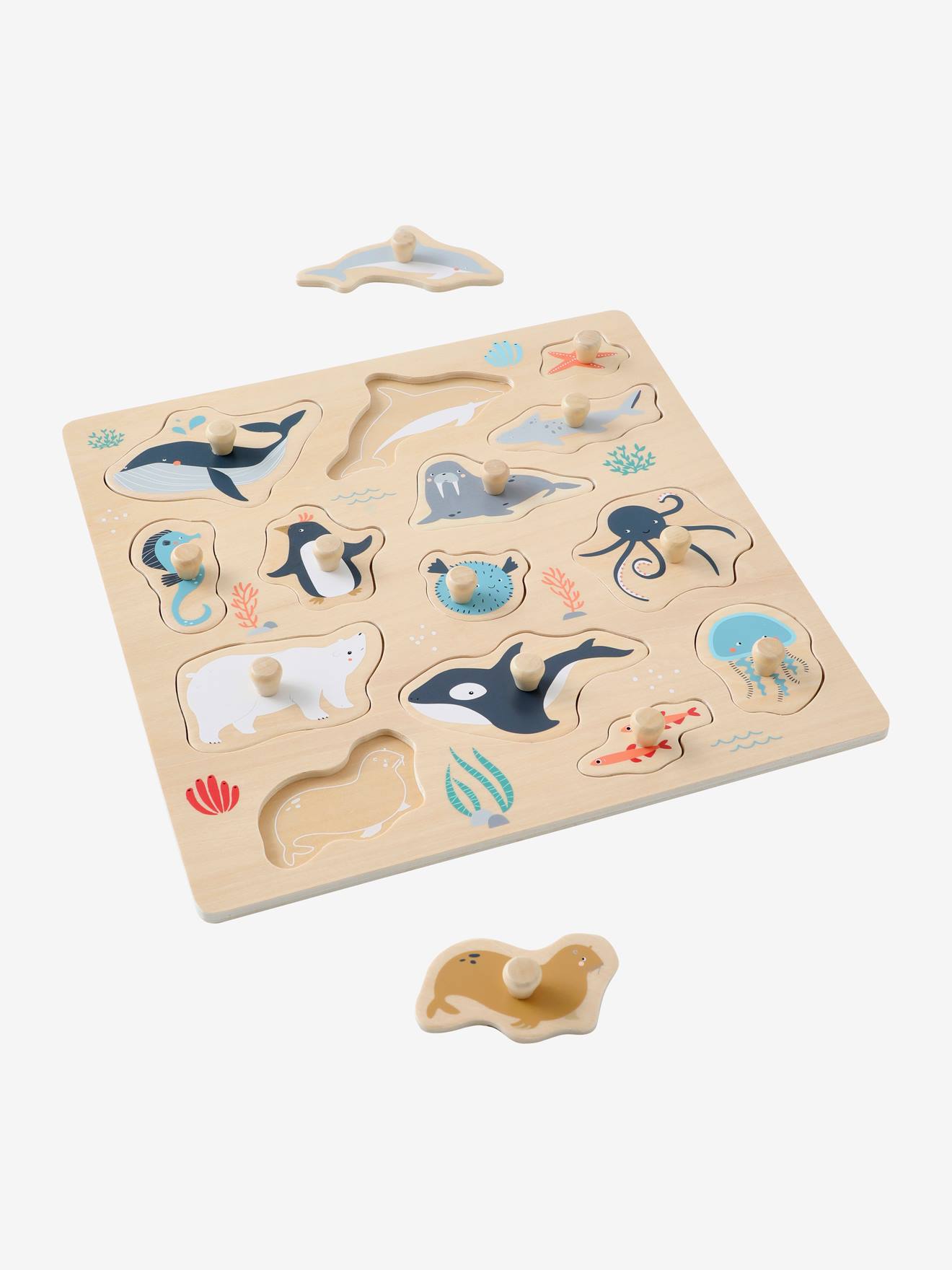 Puzzel met dieren van de Noordpool meerkleurig