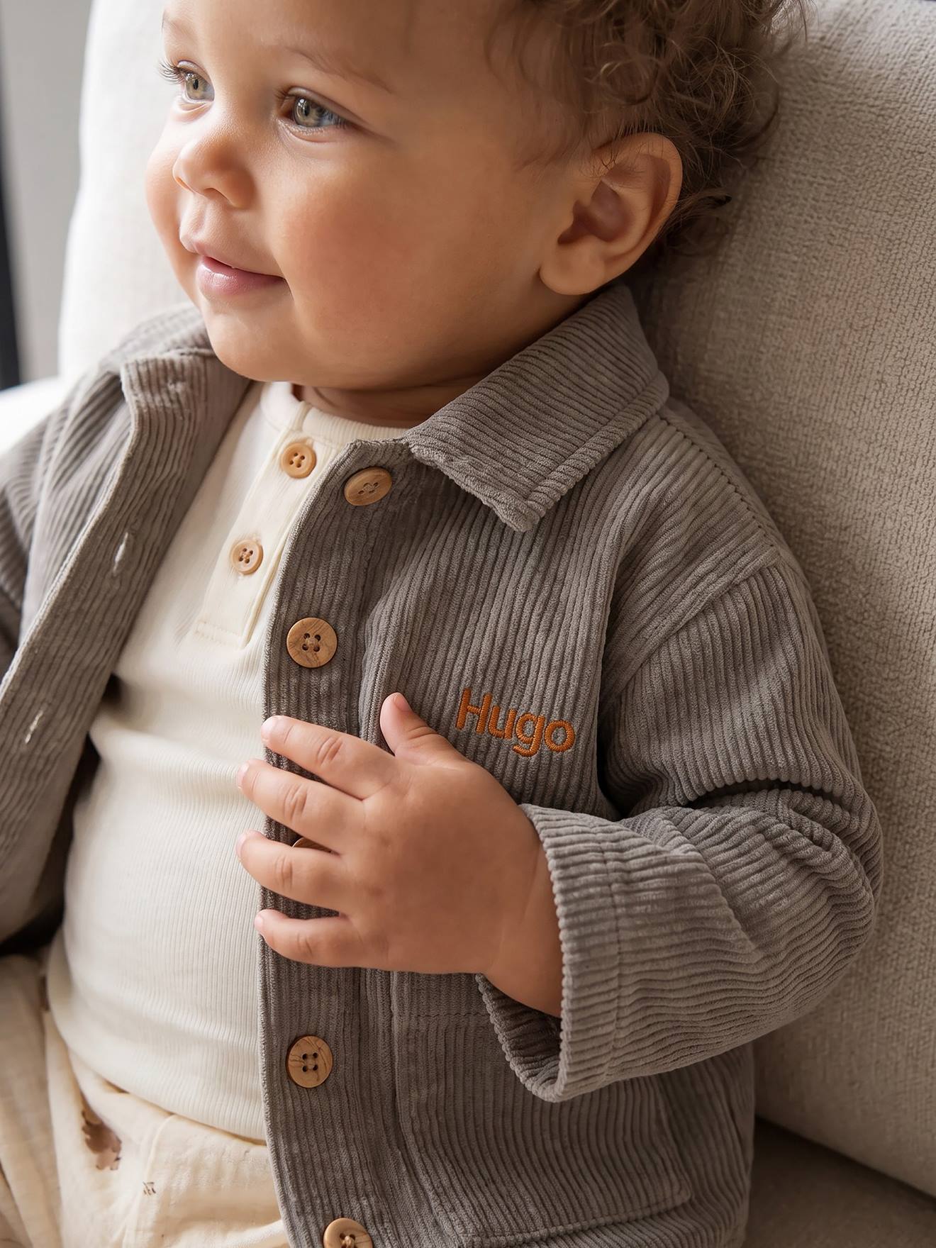 Babyset overshirt en T-shirt kaki
