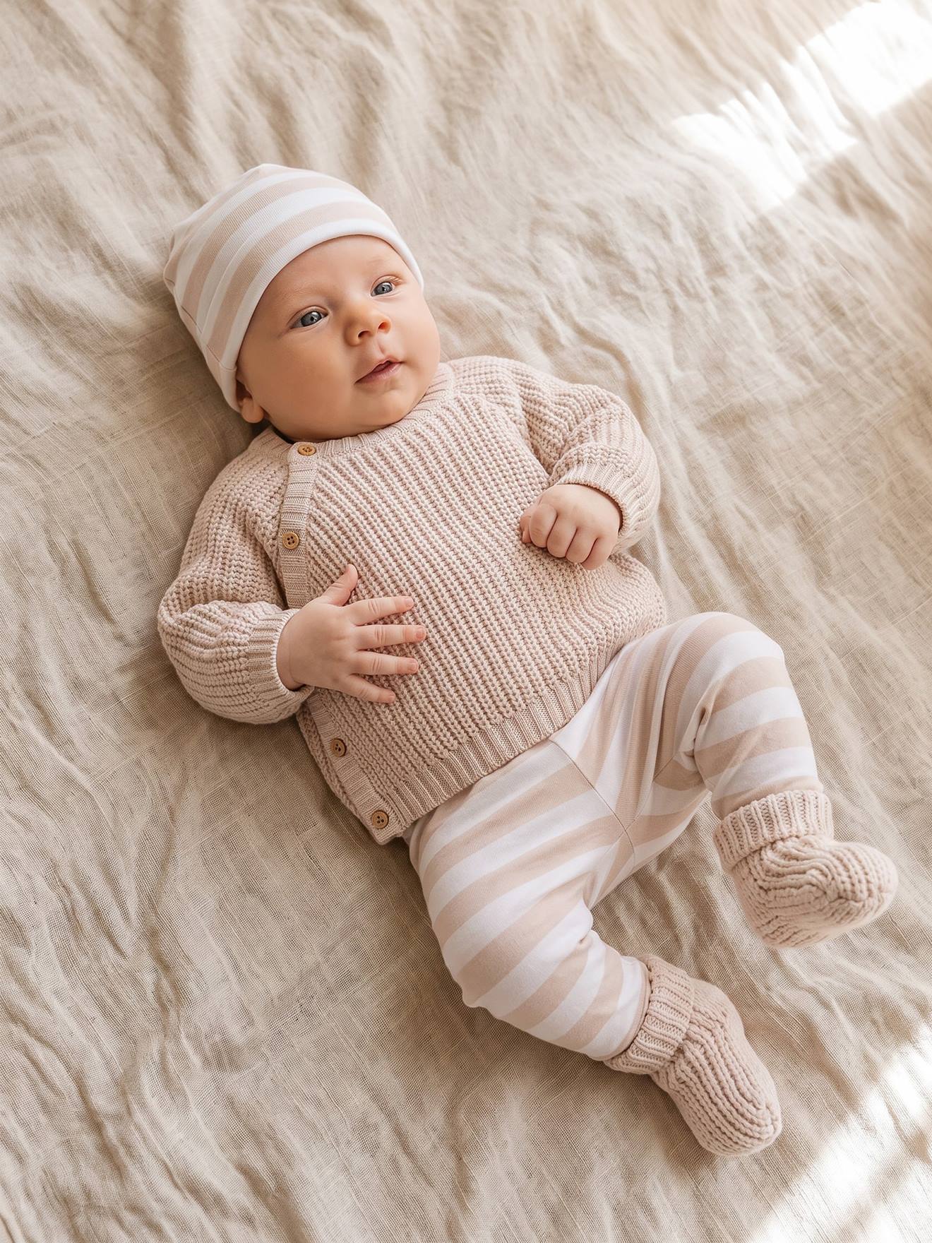 4-delige babyset jongen gemêleerd beige