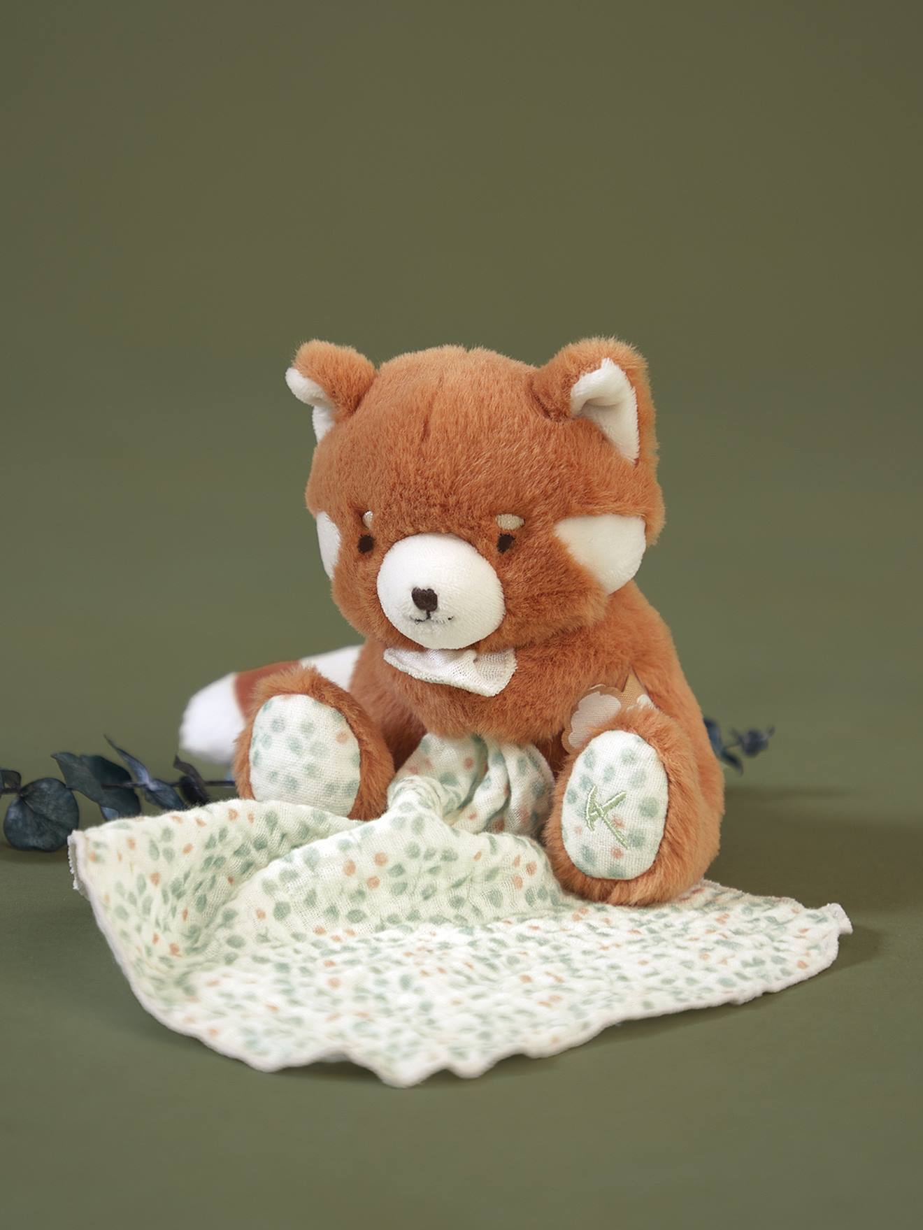 KALOO knuffeldoekje rode panda sinaasappel