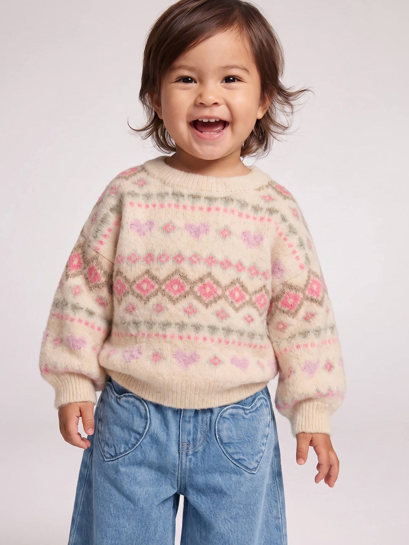 Babytrui met jacquardmotief rozen