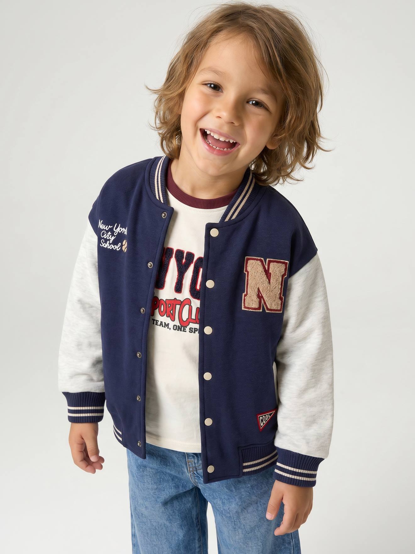 Teddy sweater jongen marineblauw