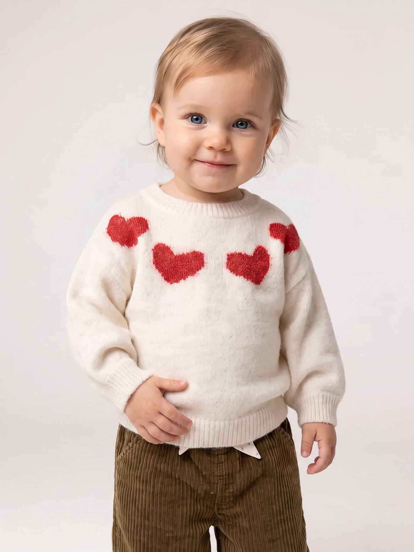 Jacquard trui baby meisje gemêleerd beige