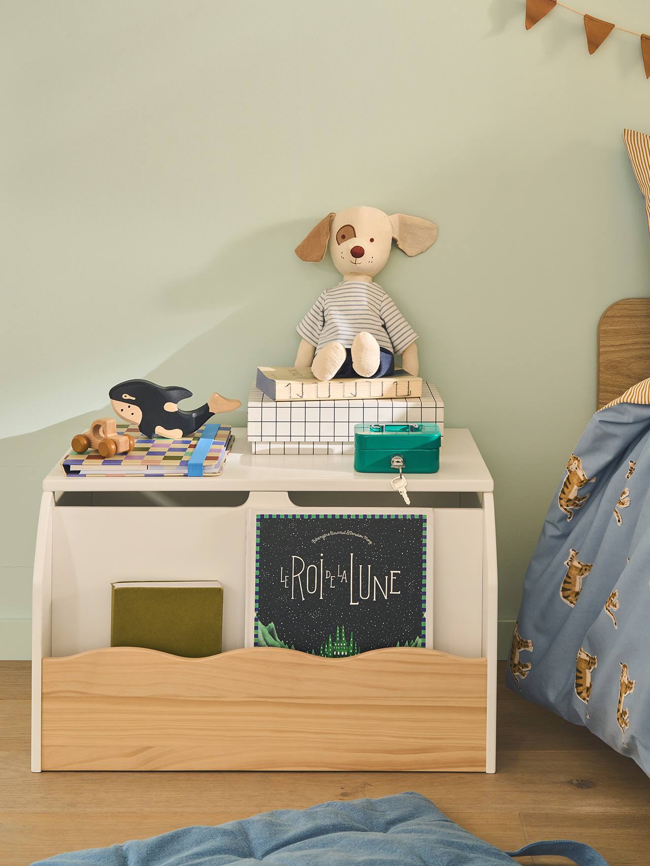 Houten opbergkist Wavy hout