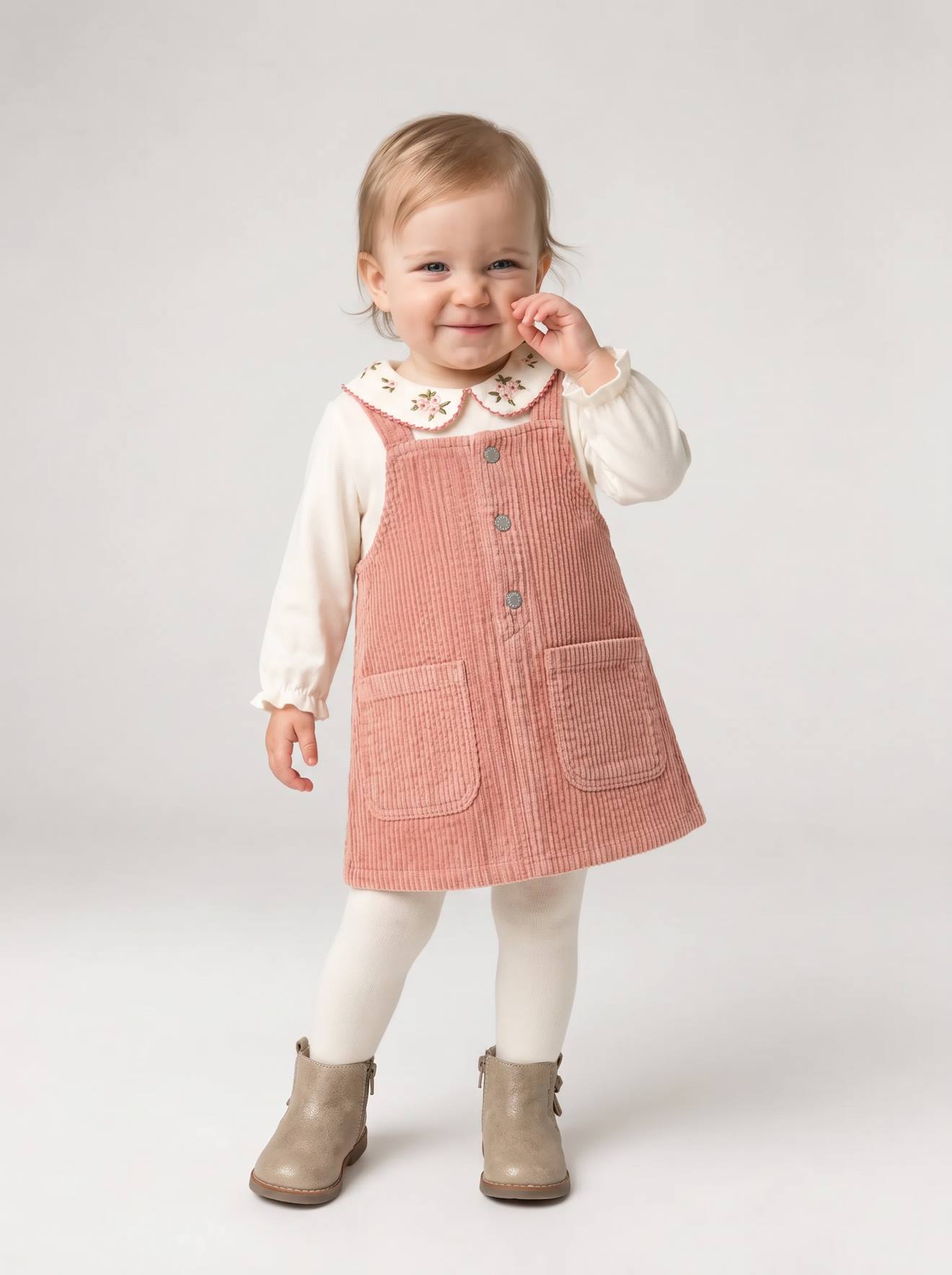 3-delige babyset jurk, shirt en maillot rouge