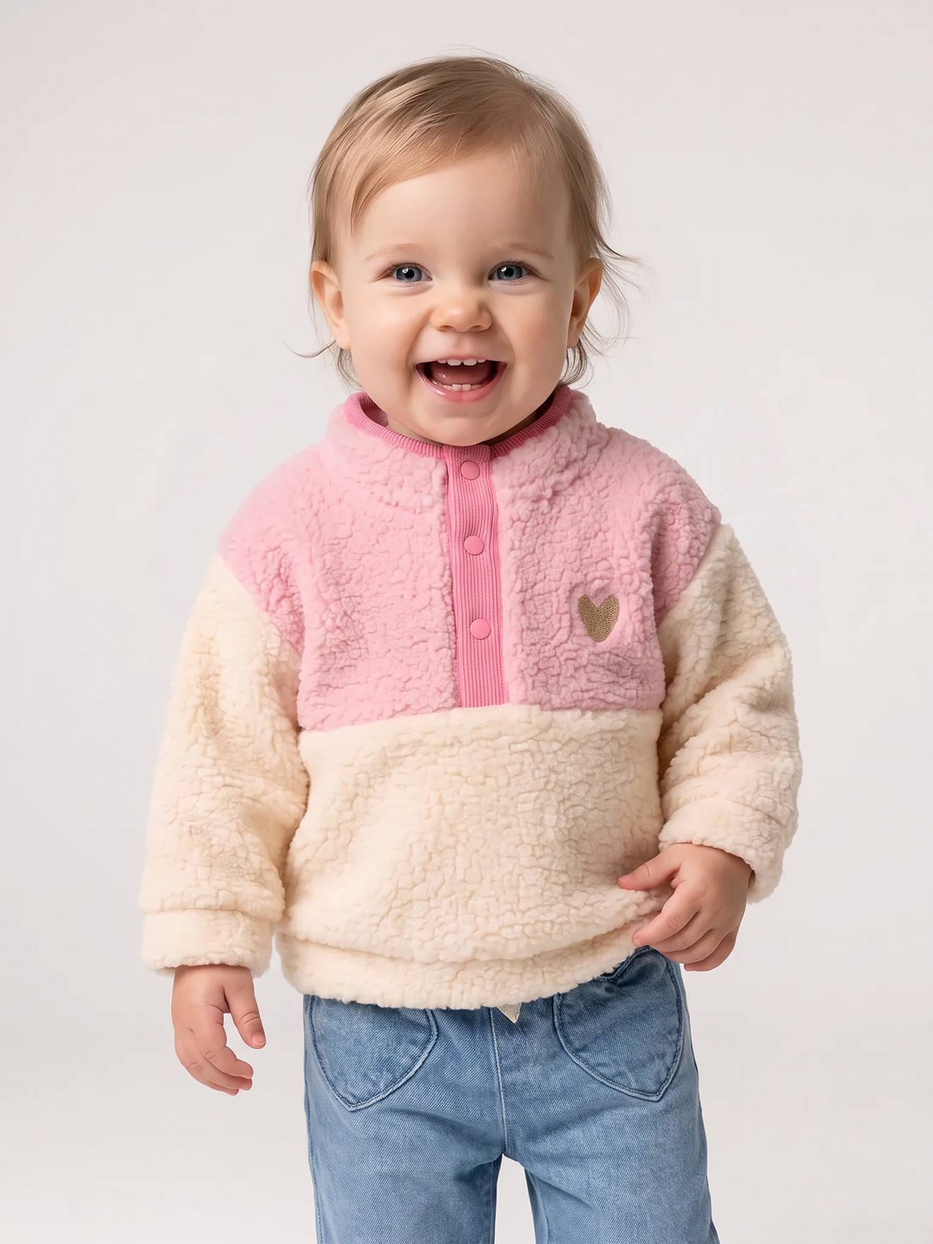 Baby meisjessweater met lange mouwen rozen