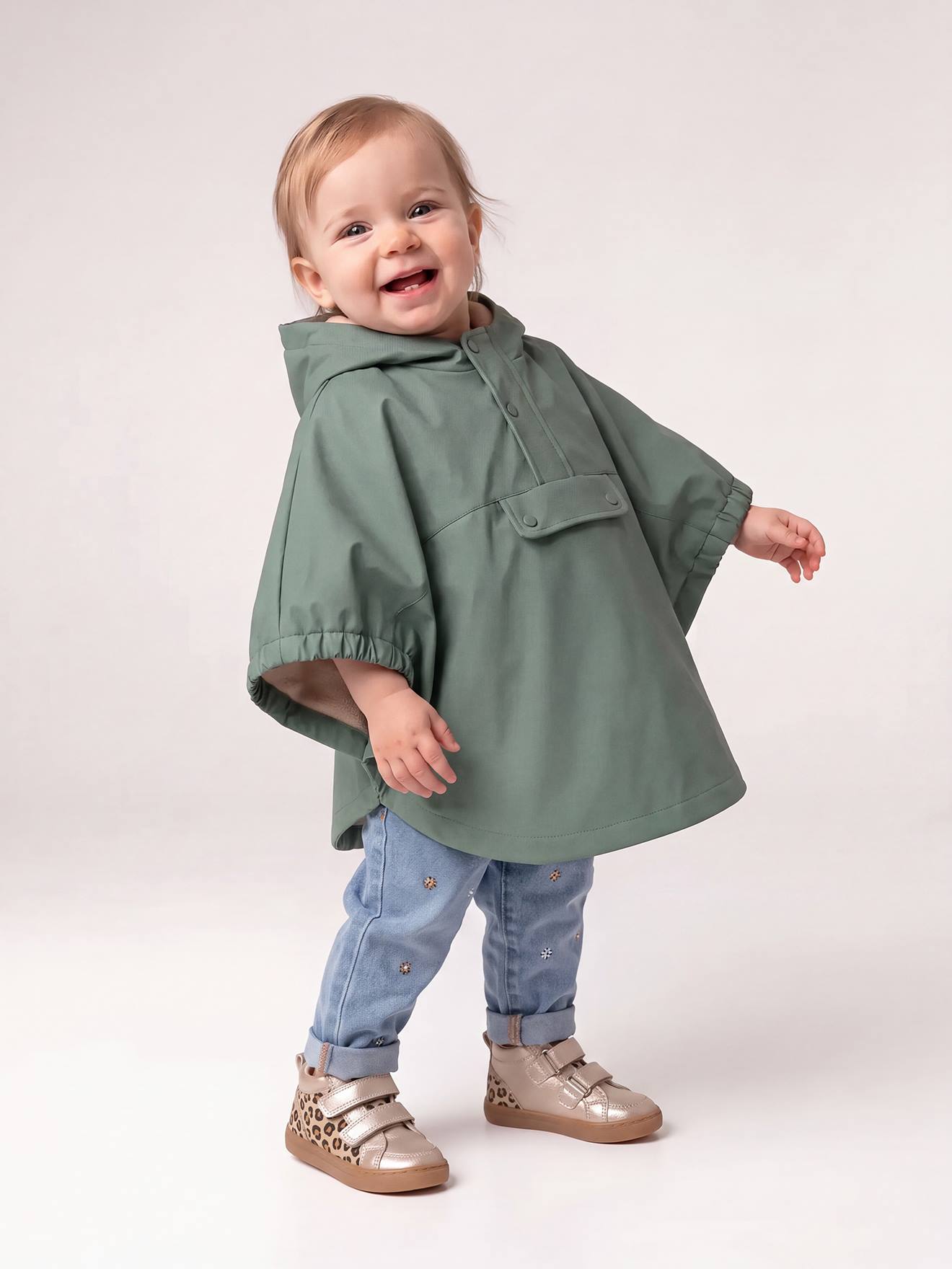 Regenponcho voor baby groen