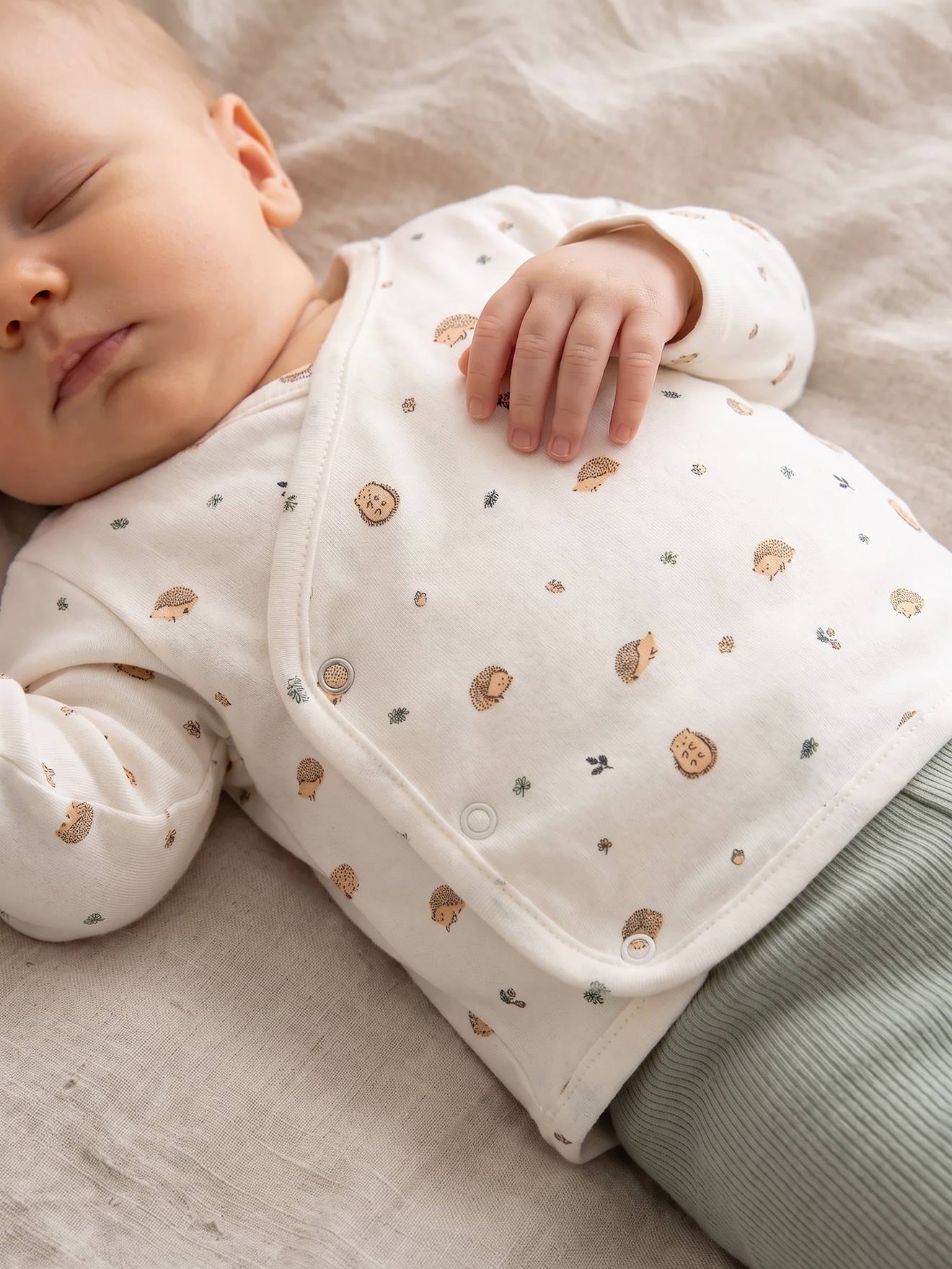 Newborn wikkelshirt met lange mouwen saliegroen
