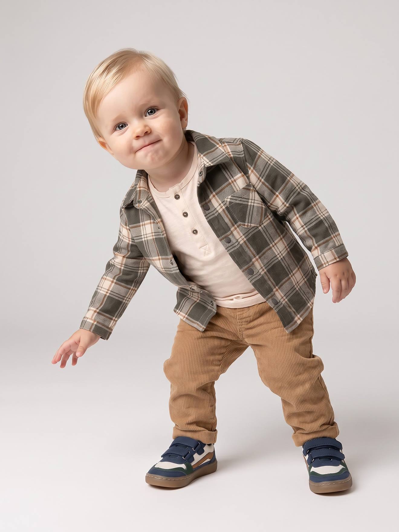 Corduroy babybroek karamel