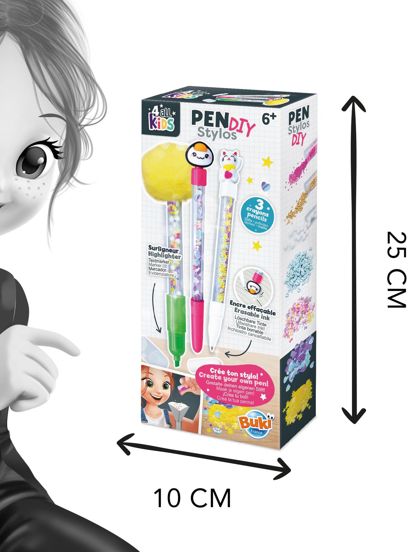 BUKI DIY kawaii pennen meerkleurig