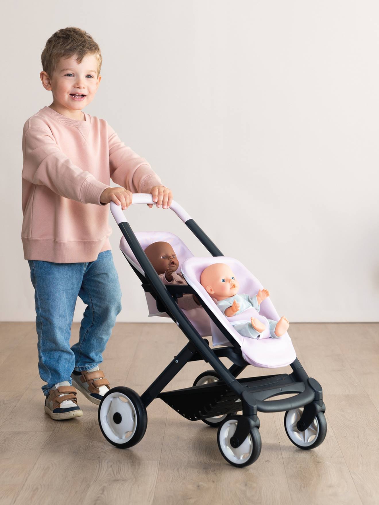 Maxi Cosi Dubbele kinderwagen - SMOBY rozen
